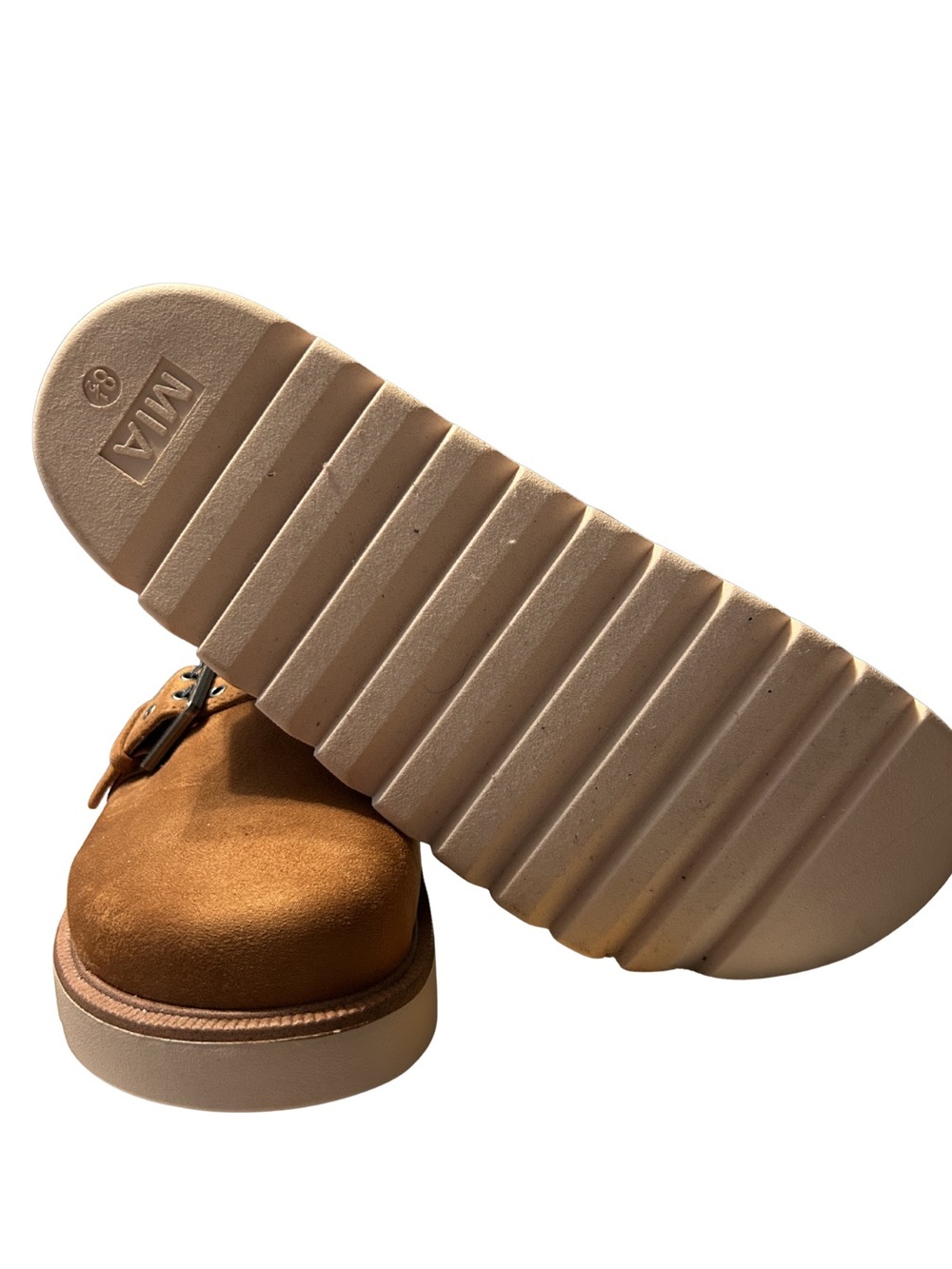 MIA Women’s Suede Slip-On Loafers in Chestnut Brown - Picture 3 of 3